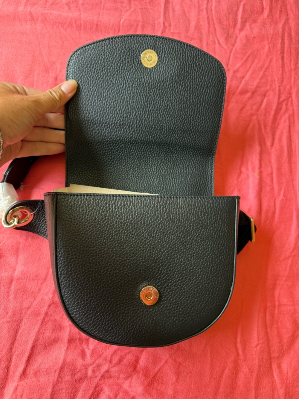 Saks Fifth Avenue Black Leather Crossbody Bag - Picture 3 of 14
